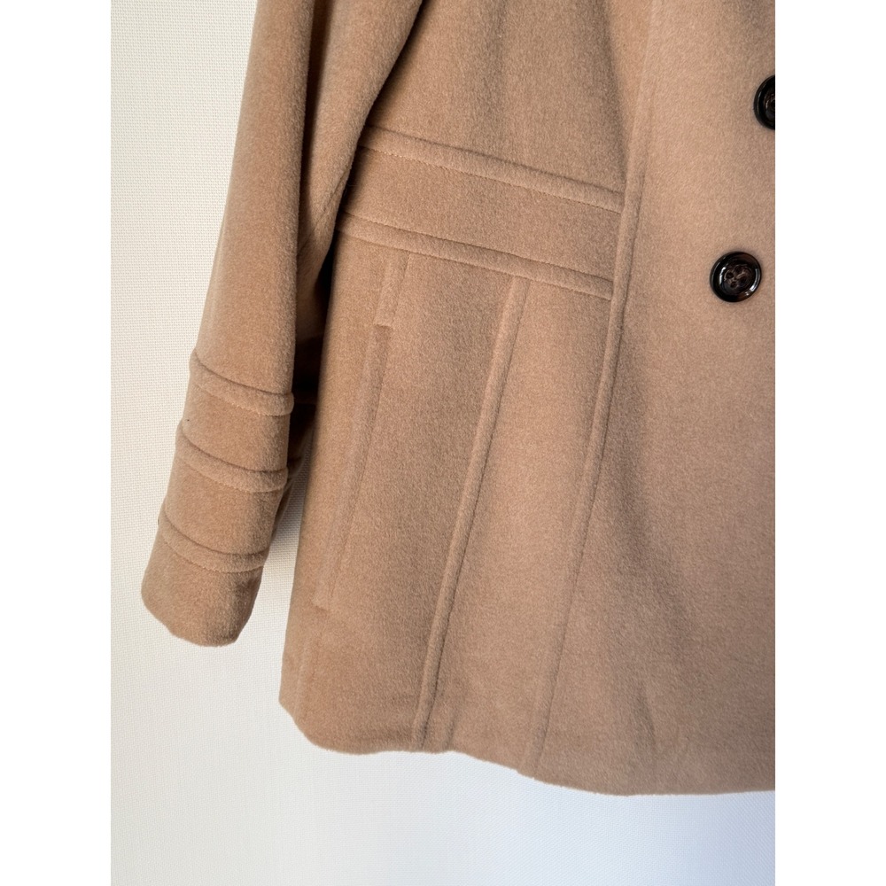 Cashmere Wool Womens Camel Pea Coat Size 1X Quiet Luxury Money Chic St Johns Bay - Picture 6 of 14
